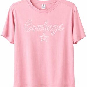 Dallas Cowboys Pink Women’s Graphic T-Shirt – Size M